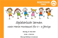 Spielerisch lernen nach Maria Montessori für 0 - 3 jährige